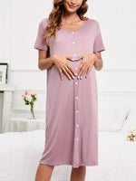 Load image into Gallery viewer, Robe de Grossesse Douce en Rose Poudré – Idéale pour Tous les Trimestres