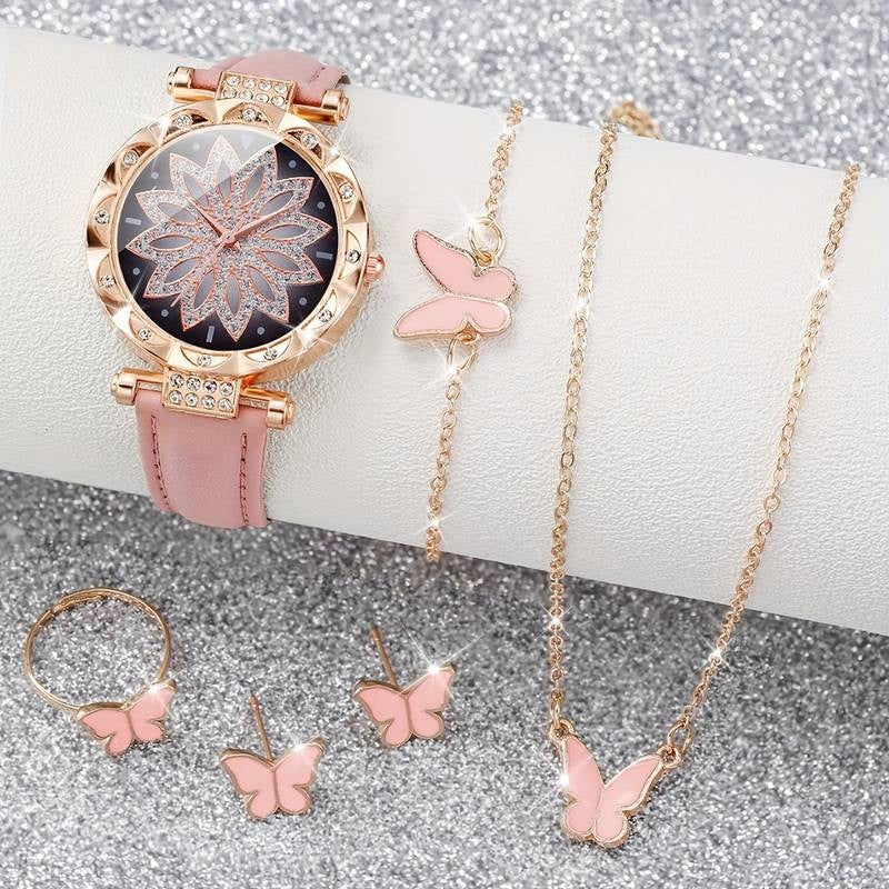 Set de Montre et Bijoux pour Femme composé de 6 pièces - Le Charme à votre Poignet