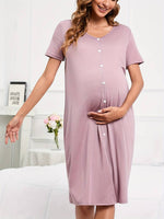 Load image into Gallery viewer, Robe de Grossesse Douce en Rose Poudré – Idéale pour Tous les Trimestres
