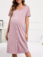 Load image into Gallery viewer, Robe de Grossesse Douce en Rose Poudré – Idéale pour Tous les Trimestres
