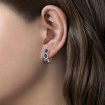 Load image into Gallery viewer, Boucles d&#39;Oreilles en Cercle avec Pierres Synthétiques - Brillante Sophistication
