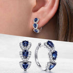 Load image into Gallery viewer, Boucles d&#39;Oreilles en Cercle avec Pierres Synthétiques - Brillante Sophistication
