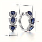 Load image into Gallery viewer, Boucles d&#39;Oreilles en Cercle avec Pierres Synthétiques - Brillante Sophistication
