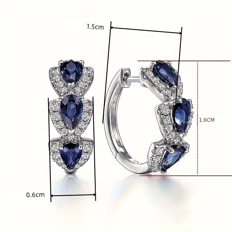 Boucles d'Oreilles en Cercle avec Pierres Synthétiques - Brillante Sophistication