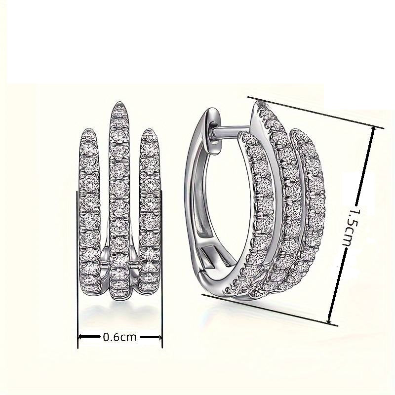 Boucles d'Oreilles argentée Créoles Élégantes avec Ornement en Zircon - Éclat au Quotidien