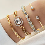 Load image into Gallery viewer, Ensemble de 4 Bracelets Prestigieux en strass Chic et Raffinement
