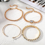 Load image into Gallery viewer, Ensemble de 4 Bracelets Prestigieux en strass Chic et Raffinement
