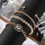 Load image into Gallery viewer, Ensemble de 4 Bracelets Prestigieux en strass Chic et Raffinement
