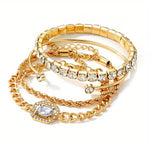 Load image into Gallery viewer, Ensemble de 4 Bracelets Prestigieux en strass Chic et Raffinement
