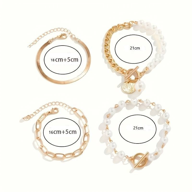 Ensemble de 4 Bracelets à perles  Élégants  - Chic et Polyvalent