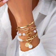 Ensemble de 4 Bracelets à perles  Élégants  - Chic et Polyvalent