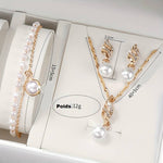 Load image into Gallery viewer, Coffret 5 pièces : Montre Contemporaine, 2 Bracelets Perlé, Collier et Boucles d&#39;Oreilles: L&#39;Alliance du Style et de la Grâce
