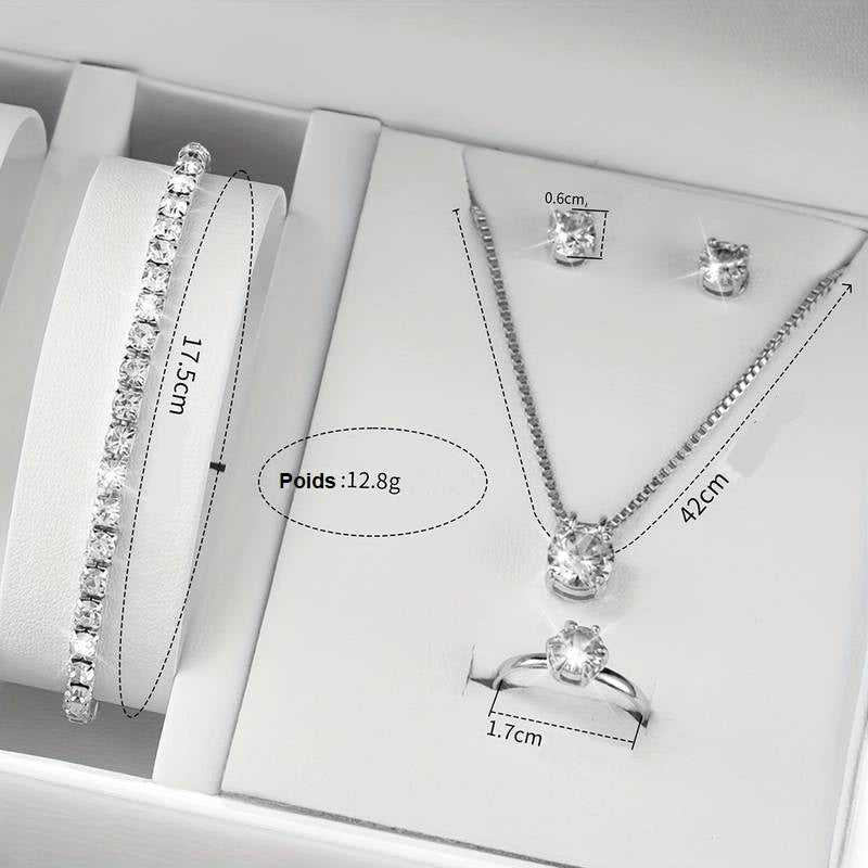 Coffret argent Montre et Bijoux 6 pièces - Élégance et Harmonie