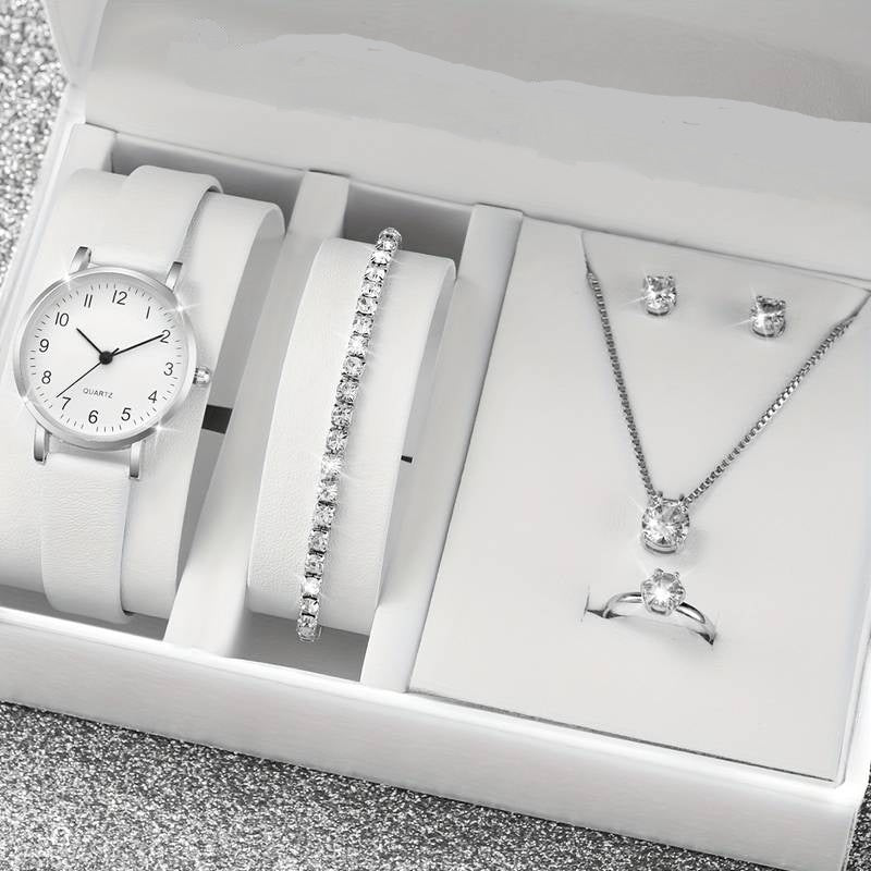 Coffret argent Montre et Bijoux 6 pièces - Élégance et Harmonie
