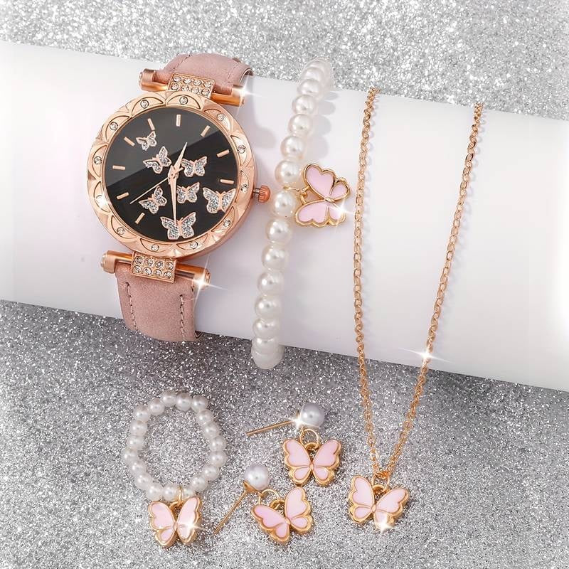Set de Montre et Bijoux pour Femme composé de 6 pièces - Le Charme à votre Poignet