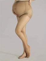 Load image into Gallery viewer, Collant de Grossesse Beige Confort Ultime - Soutien et Élégance pour Futures Mamans
