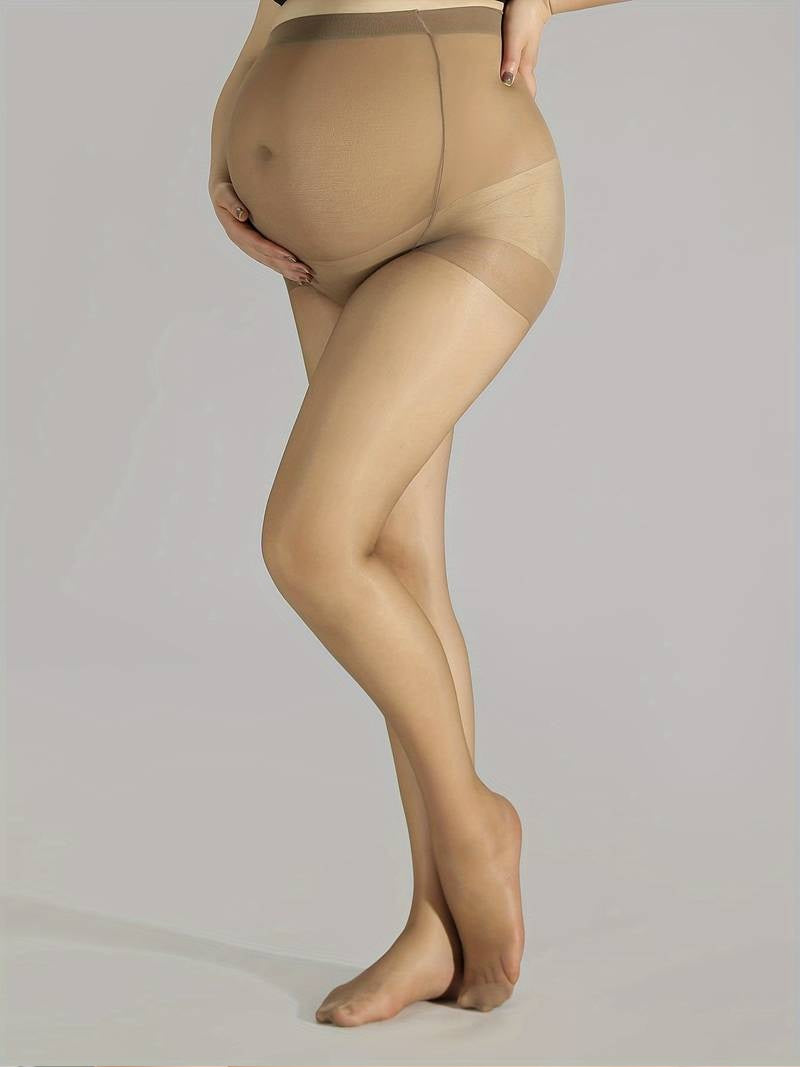 Collant de Grossesse Beige Confort Ultime - Soutien et Élégance pour Futures Mamans