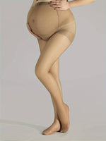 Load image into Gallery viewer, Collant de Grossesse Beige Confort Ultime - Soutien et Élégance pour Futures Mamans
