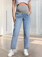 Load image into Gallery viewer, Pantalon en Denim de Maternité Taille Haute - La Fusion du Confort et de la Mode

