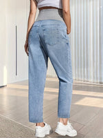 Load image into Gallery viewer, Pantalon en Denim de Maternité Taille Haute - La Fusion du Confort et de la Mode
