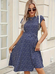 Robe de Grossesse à Pois bleue , Confort et Élégance