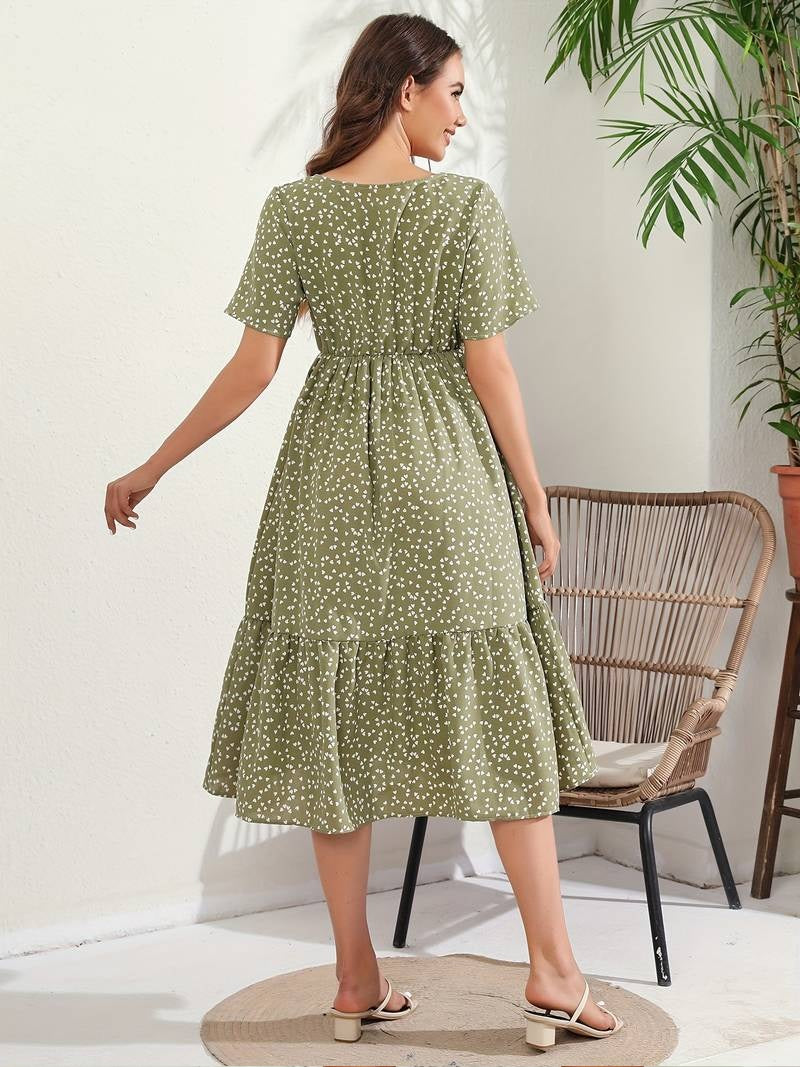 Robe de Maternité Verte à coeur pour un Été Radieux